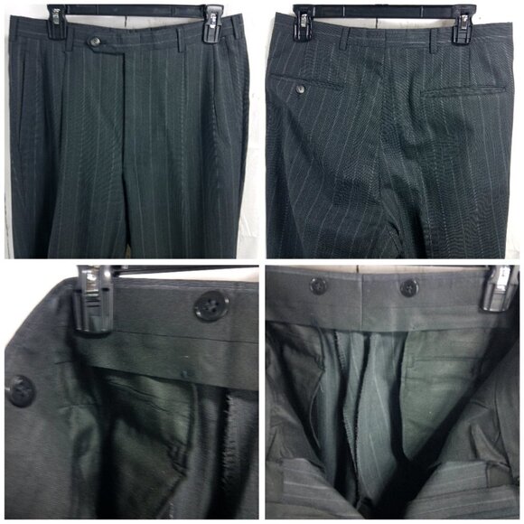 Austin Reed Regent Street Dillard's 40R Dark Gray Striped 2pc Suit 32x31 Pleated - Picture 14 of 15